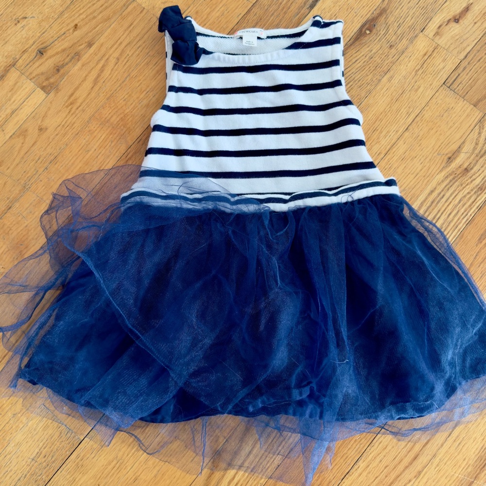 Crewcuts Striped Sleeveless Tulle Dress